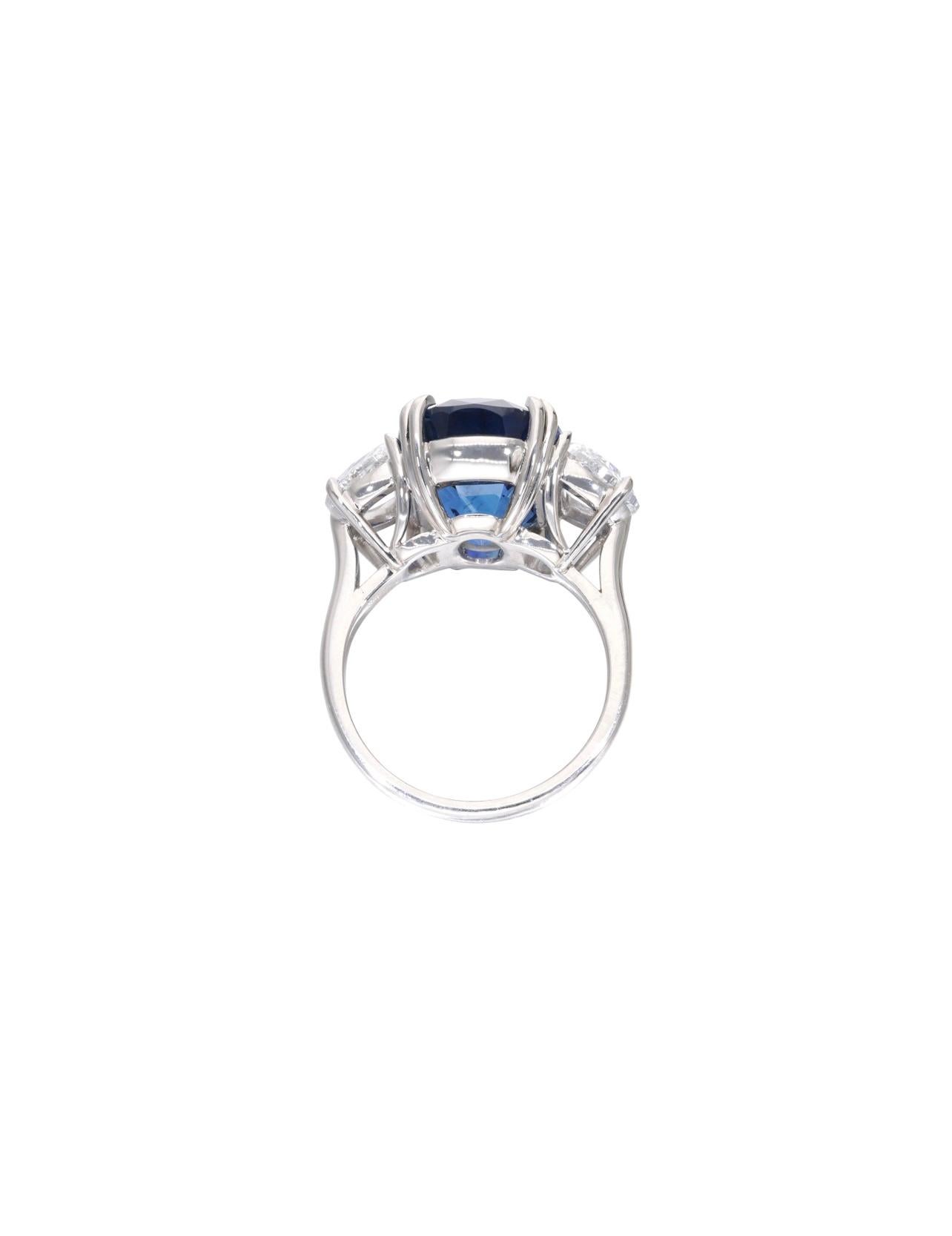 Taglio ovale Zaffiro blu da 12,91 carati senza calore Birmania e diamante, certificato. in vendita