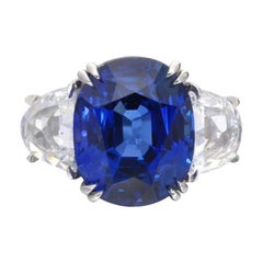 12.91 Carat No Heat Burma Sapphire & Diamond Ring, GIA