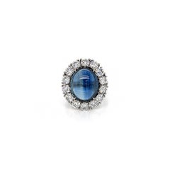 12,92 Carati totali NO HEAT Zaffiro e diamante aureolato Anello da donna GIA