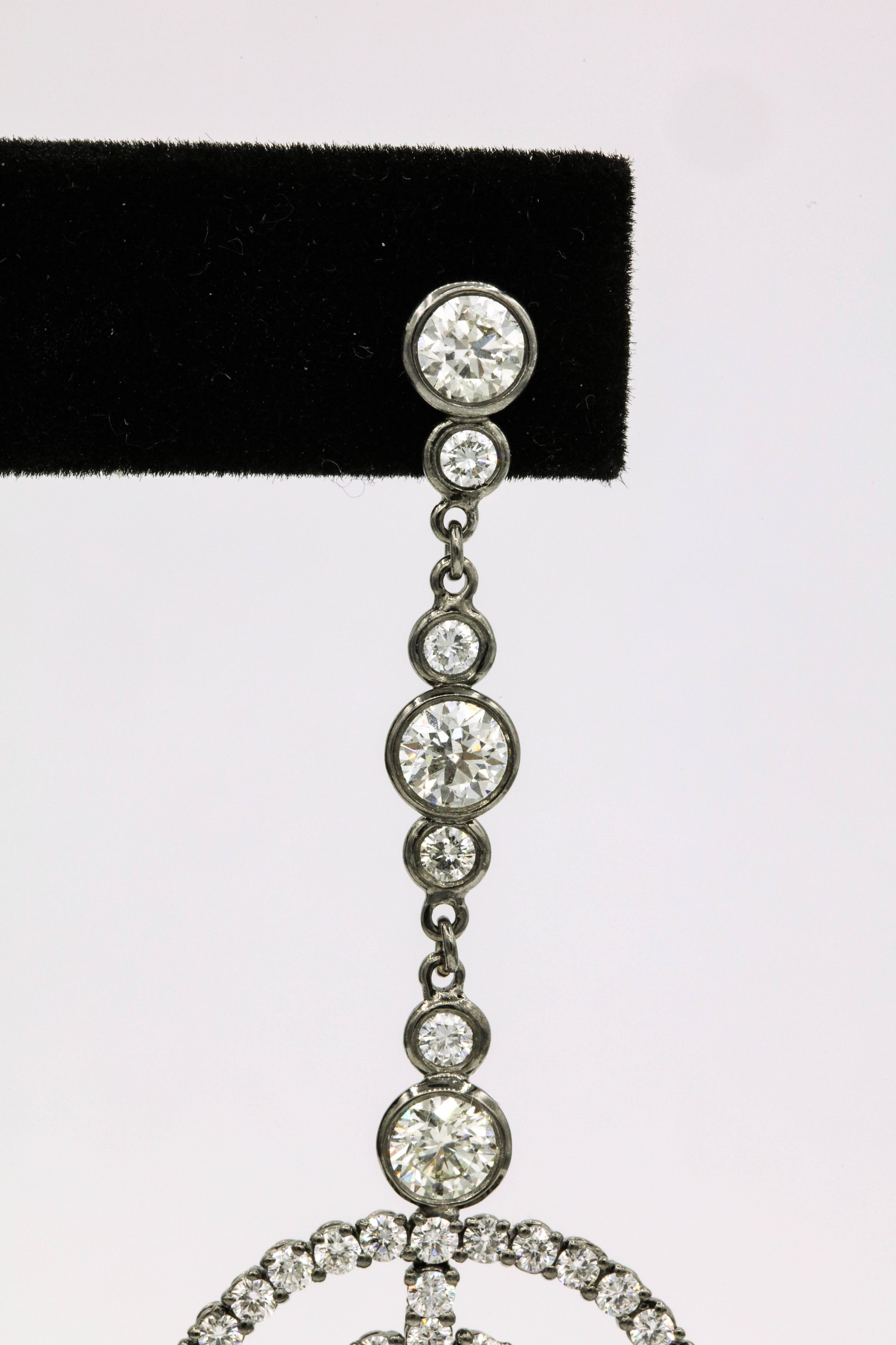 Diamant-Tropfen-Ohrringe im Art-déco-Stil 12,93 Karat  im Zustand „Neu“ im Angebot in New York, NY