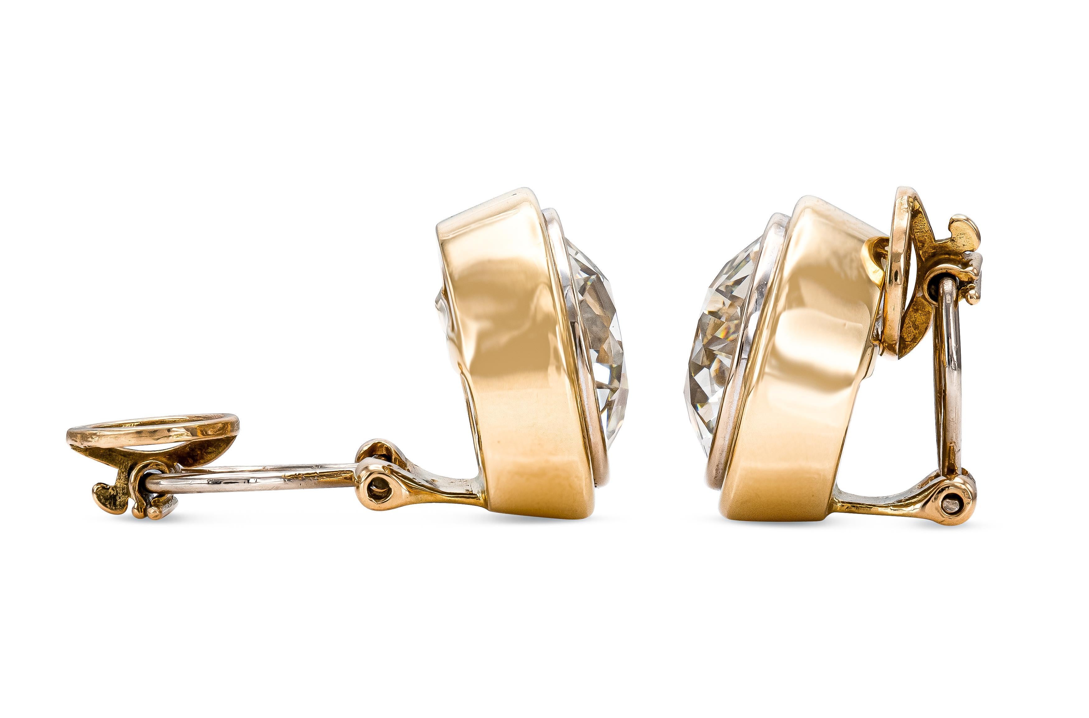 Taille vieille Europe Boucles d'oreilles en diamant de 12.94 carats de taille européenne ancienne en vente