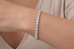 12.95 Carat Natural Diamond Tennis Bracelet 14 Karat White Gold