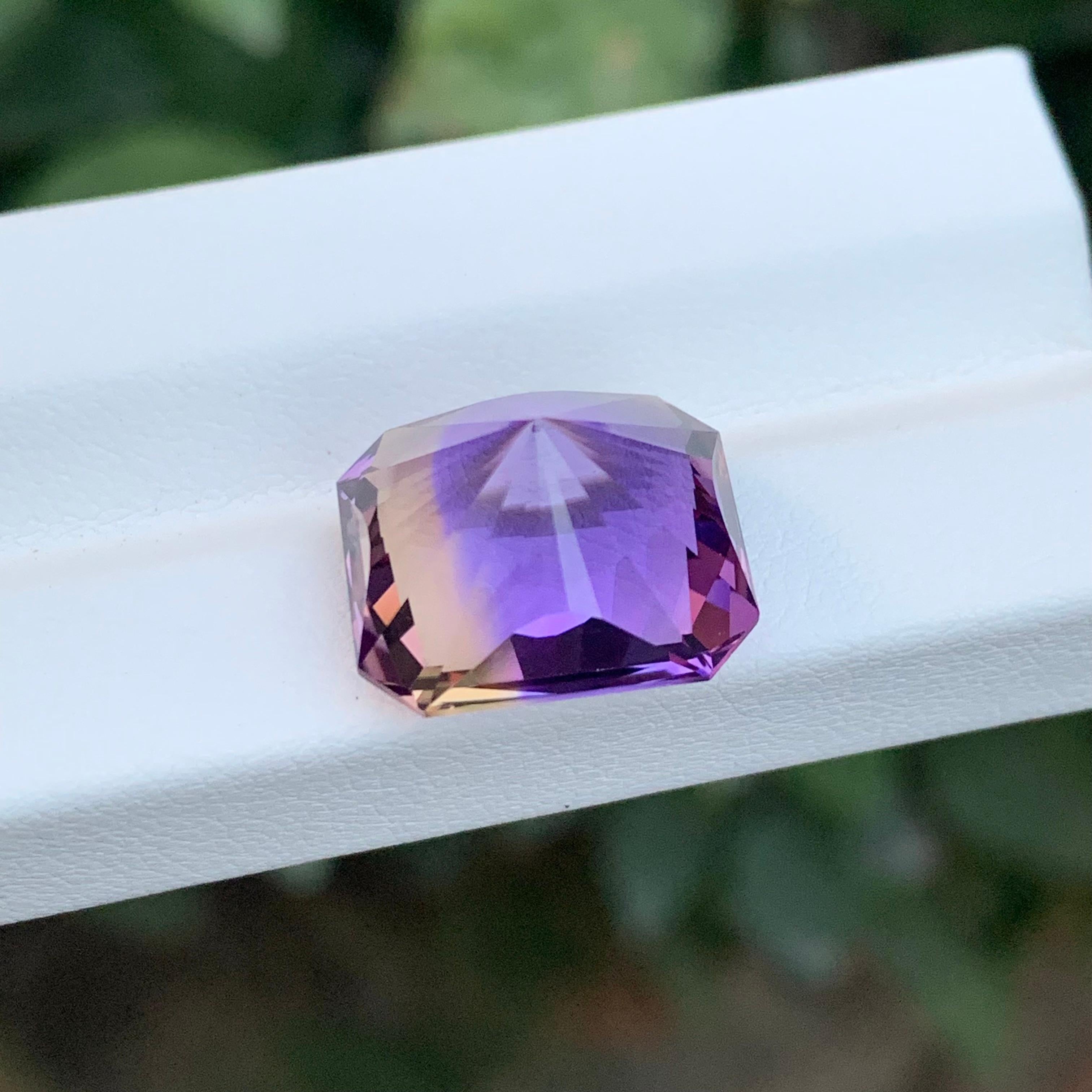 12.95 Carat Natural Loose Ametrine Emerald Shape Gem In New Condition For Sale In Peshawar, PK