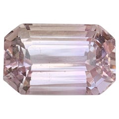 12.95 Carat Natural Loose Light Pink Kunzite Stone Emerald Cut Afghan Gemstone
