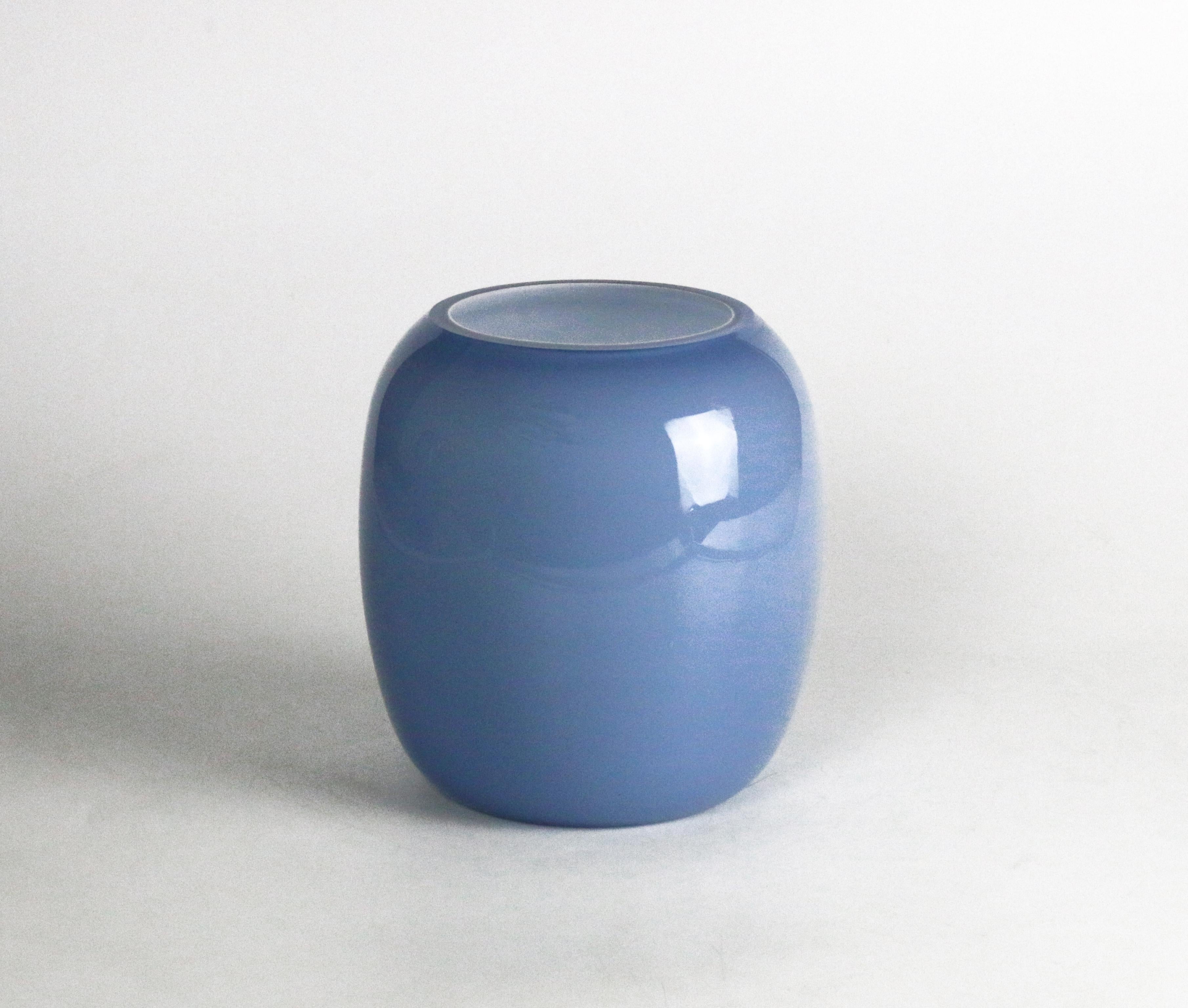 Fait main 1295 Murano Art Blown Muranoglass Modified Cilinder Vases, Two Pieces Set en vente