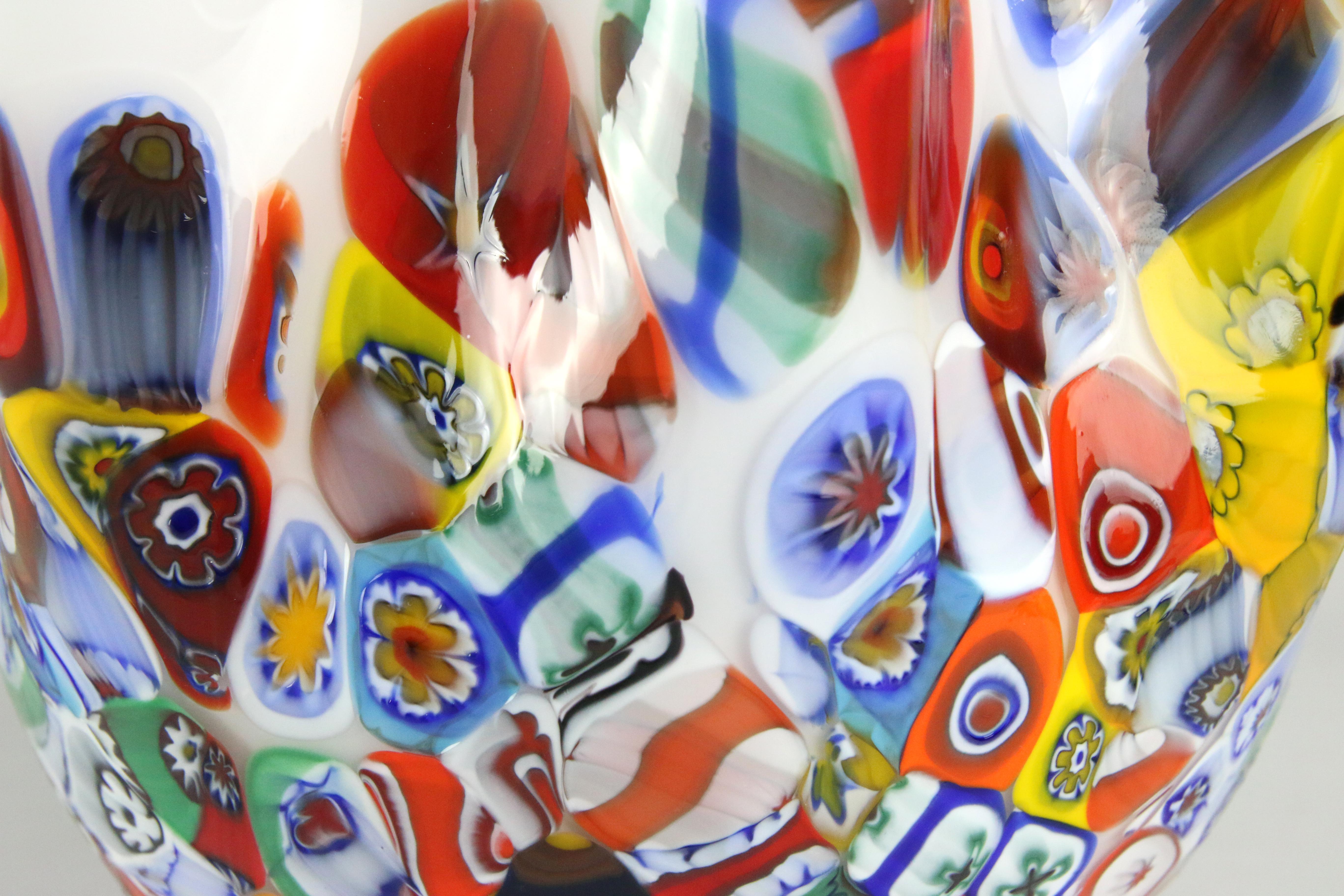1295 Murano Art Glass Foulard Hand Made in Venice/Murano, White Glass / Murrina 3