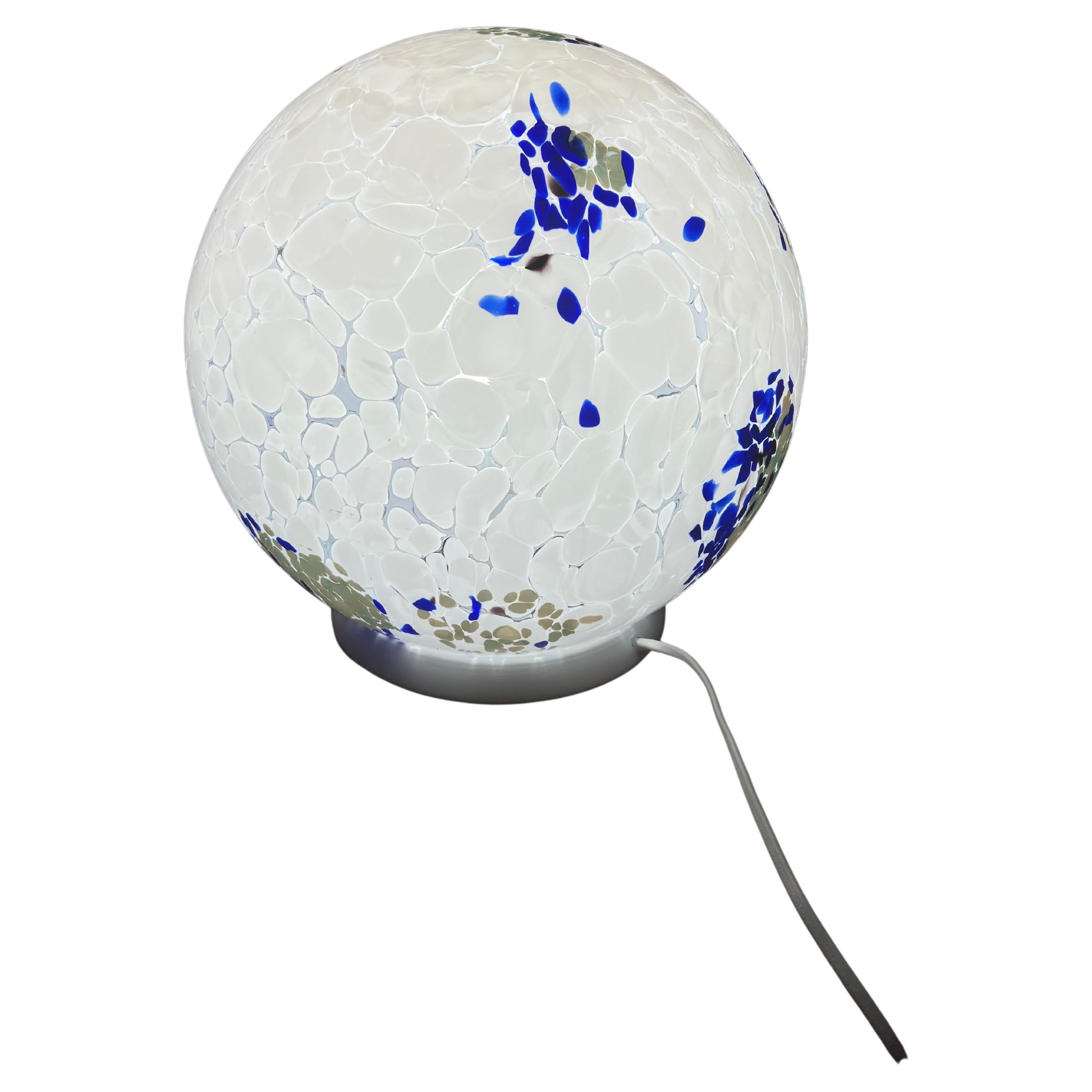 1295 Murano Hand Made Art Glass Table Lamp, Grande Mela, 24K Gold Leaf