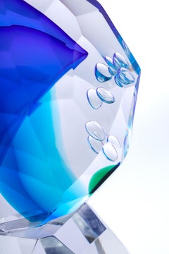 1295 Murano Artglass Abstract "Jellyfish" Sculptures, Sommerso Technique