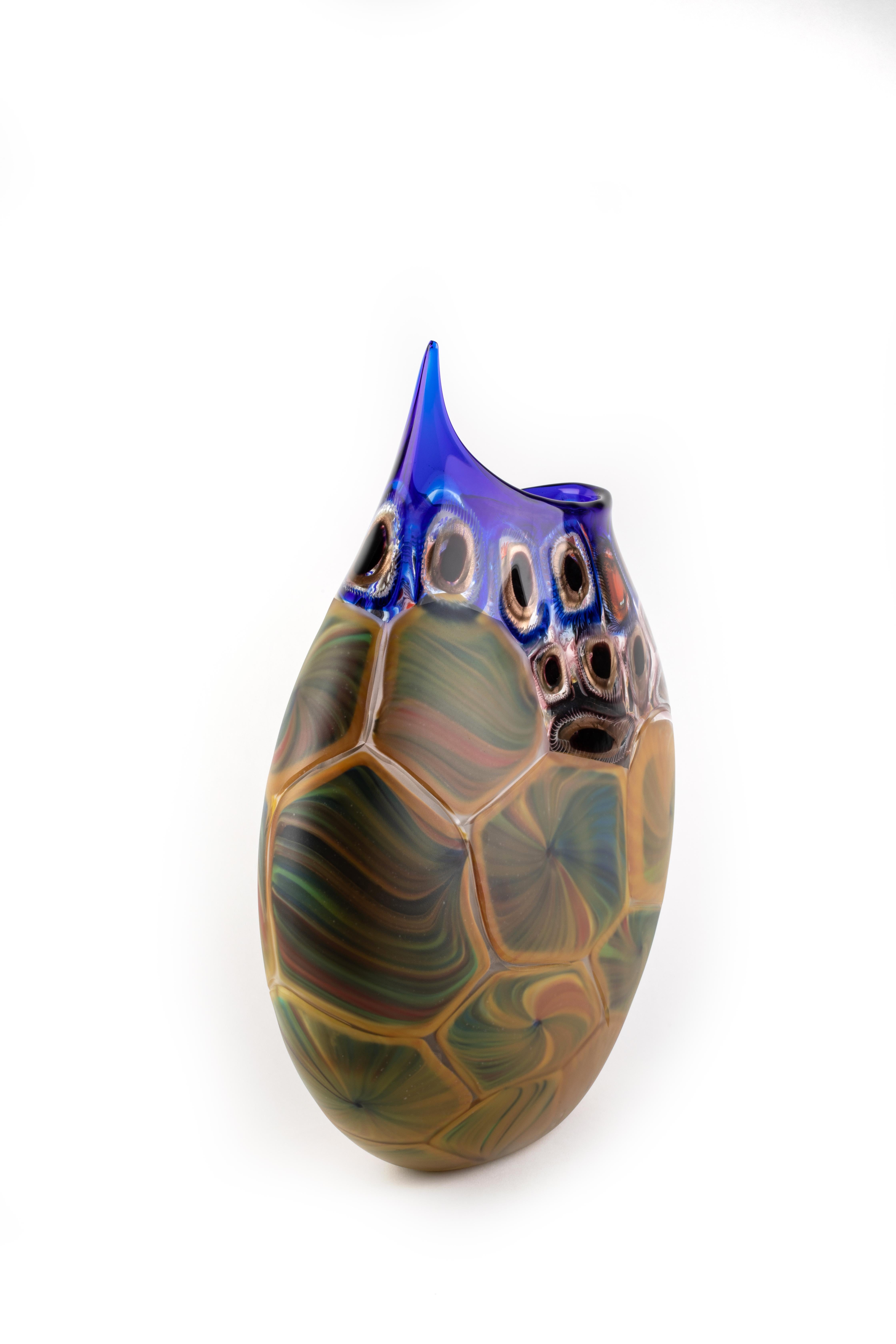 italien Vase en verre de Murano soufflé à la main par Luca Vidal, Venise, 1295