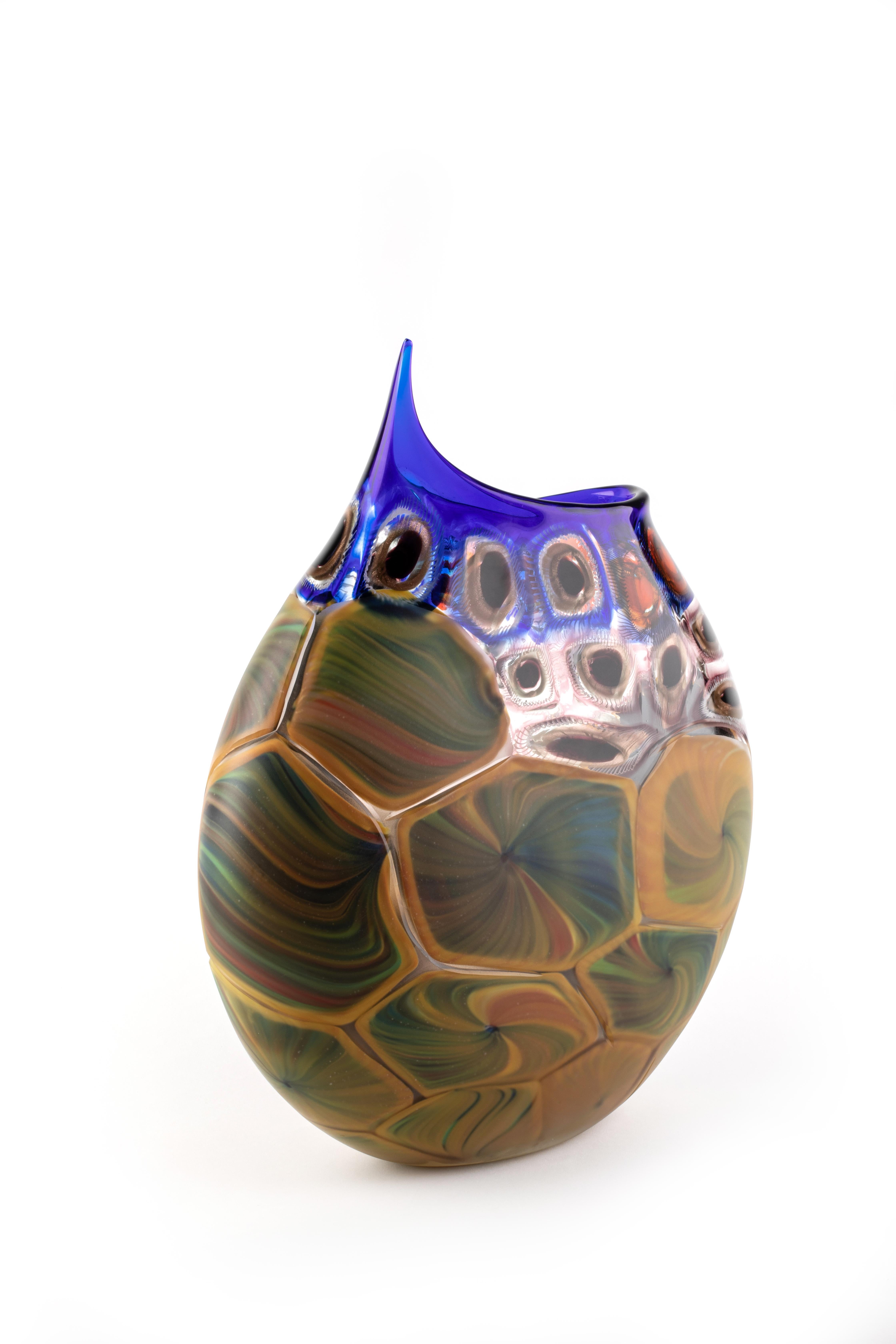 Gravé Vase en verre de Murano soufflé à la main par Luca Vidal, Venise, 1295