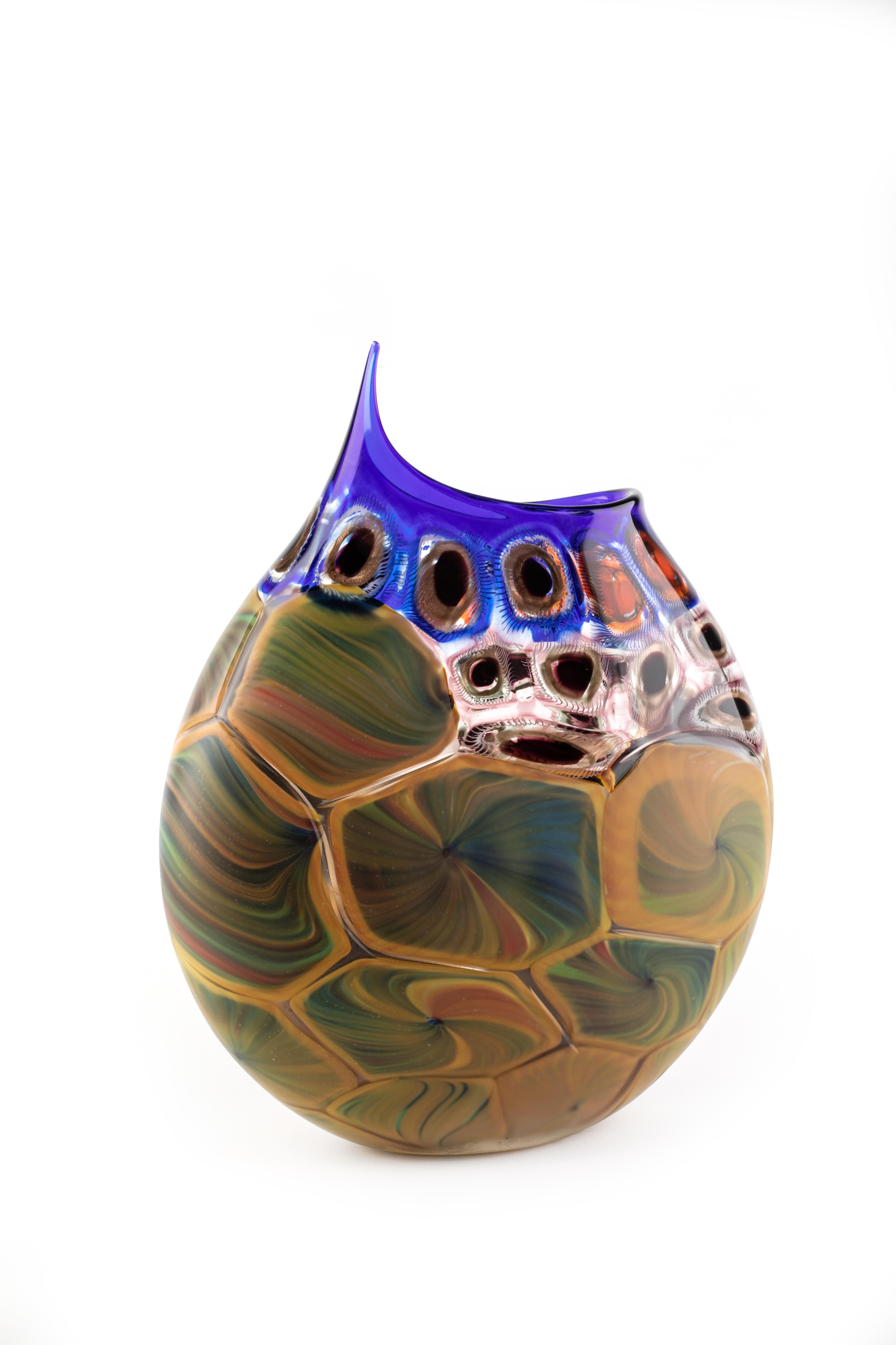 Vase en verre de Murano soufflé à la main par Luca Vidal, Venise, 1295 Neuf à Venice, VE