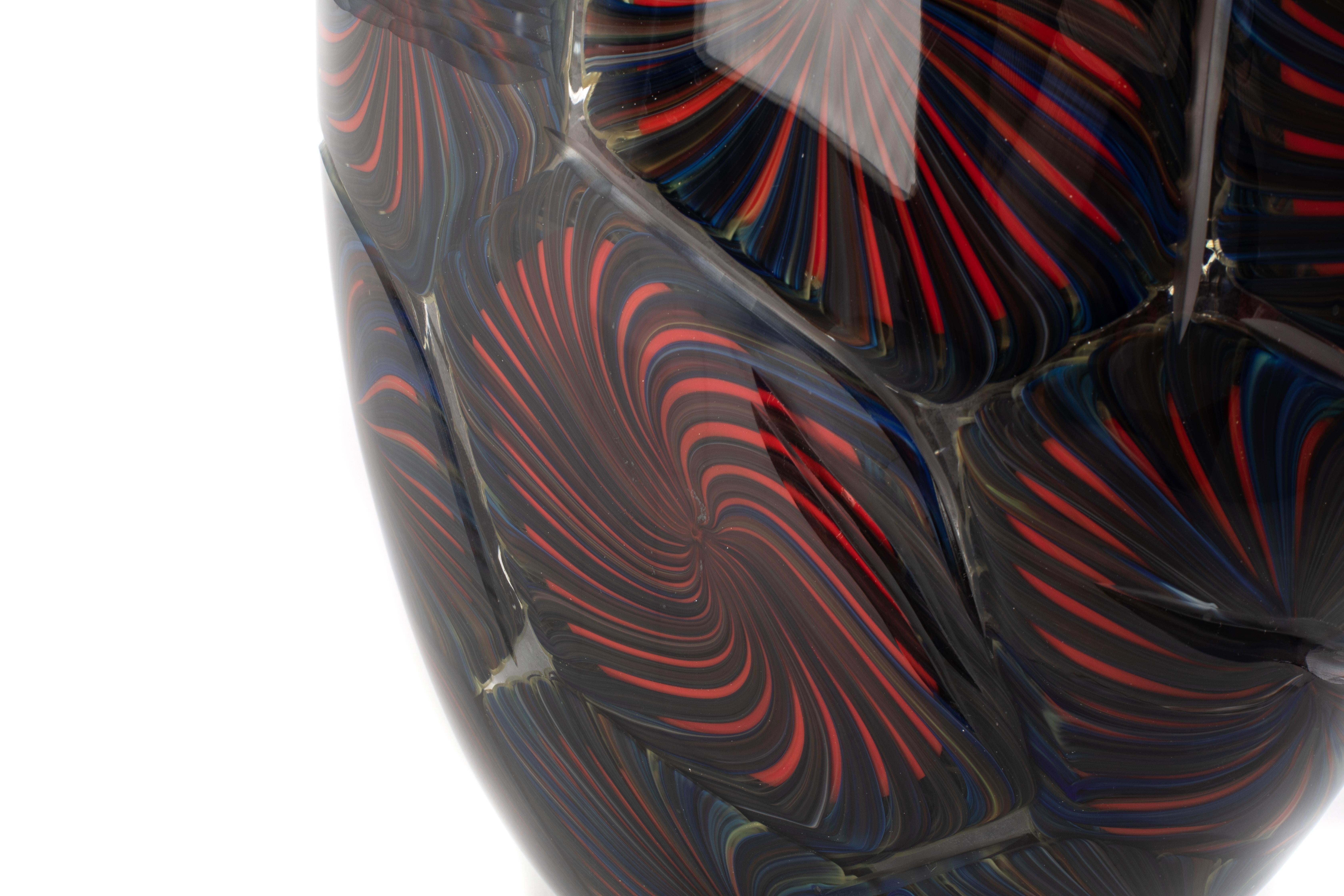 Art Glass 1295 Murano Glass Vase Hand Blown by Luca Vidal Venice
