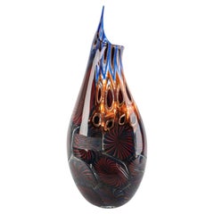 1295 Murano Glass Vase Hand Blown by Luca Vidal Venice