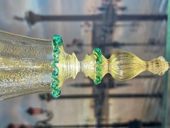 1295 Murano Goblet Hand Blown 24kt Gold Leaf, Certificate of Origin