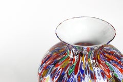 1295 Vaso di Murano in vetro soffiato a mano Millefiori Murrine Edizione Limitata H. 14, 5".