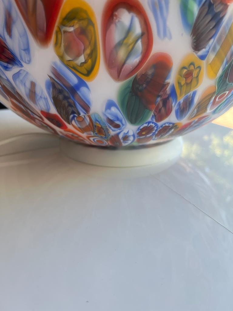 Art Glass 1295 Murano Hand Blown Glass Murrina Grand Table Lamp, Egg shape Millefiori  For Sale