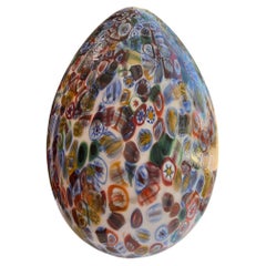 1295 Murano Hand Blown Murrina Big Floor Lamp, Egg Lamp, Millefiori 60cm height