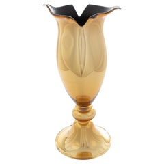 1295 Handgefertigte Murano-Kunstglas-Vase mit goldenem Spiegel Volo, Meisterwerk