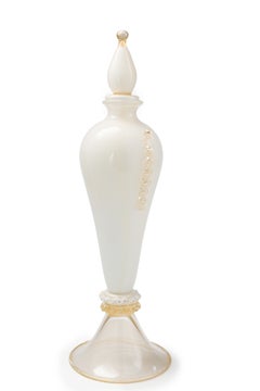 1295 Murano Hand Made Art Glass Lattimo Vase / Bottle