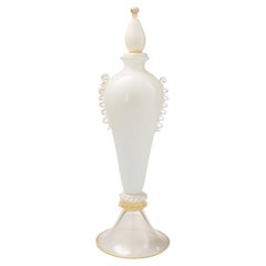 1295 Murano Hand Made Art Glass Lattimo Vase / Bottle