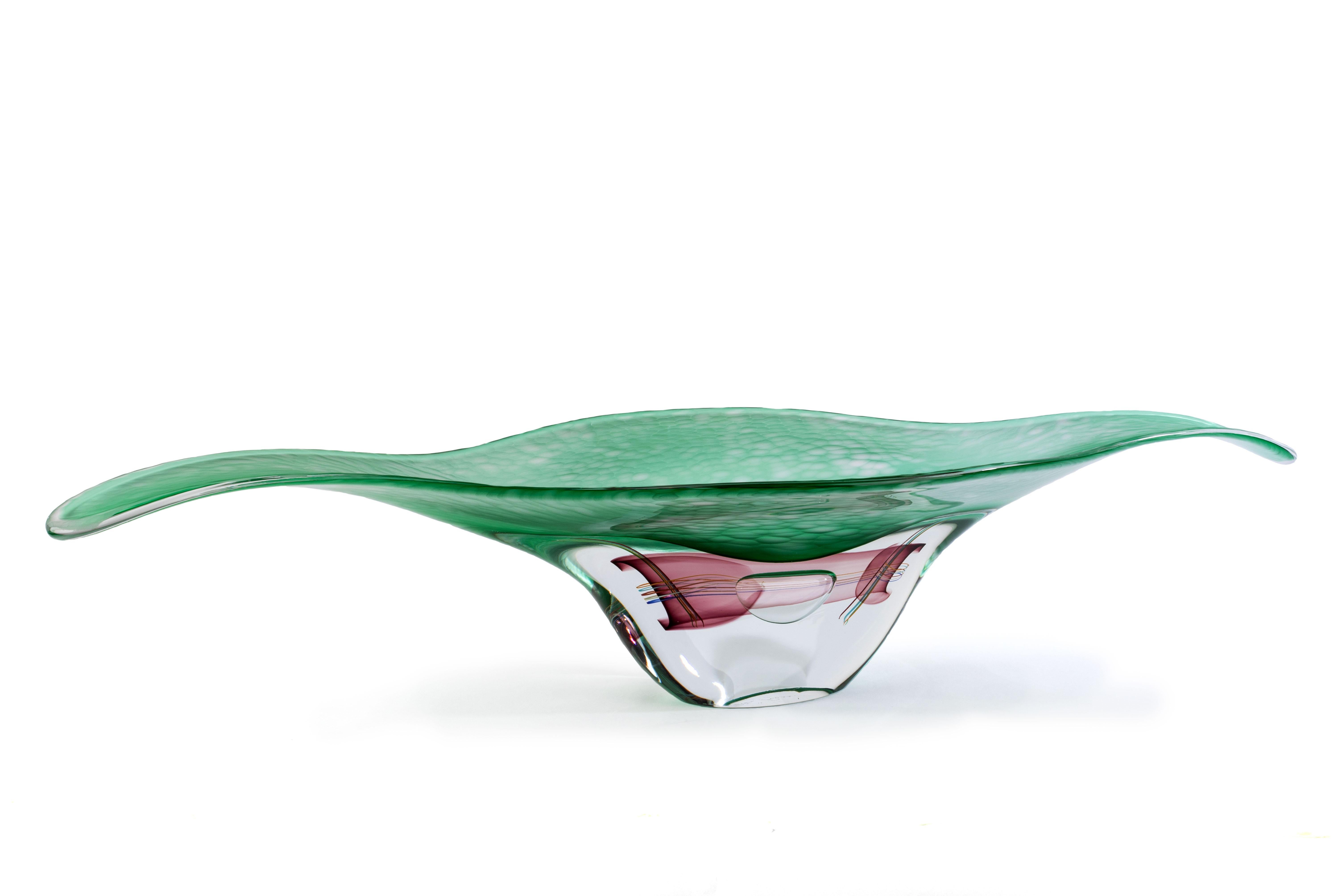 Modern 1295 Murano Hand Made Art Glass Limited Edition Sommerso Centerpiece For Sale