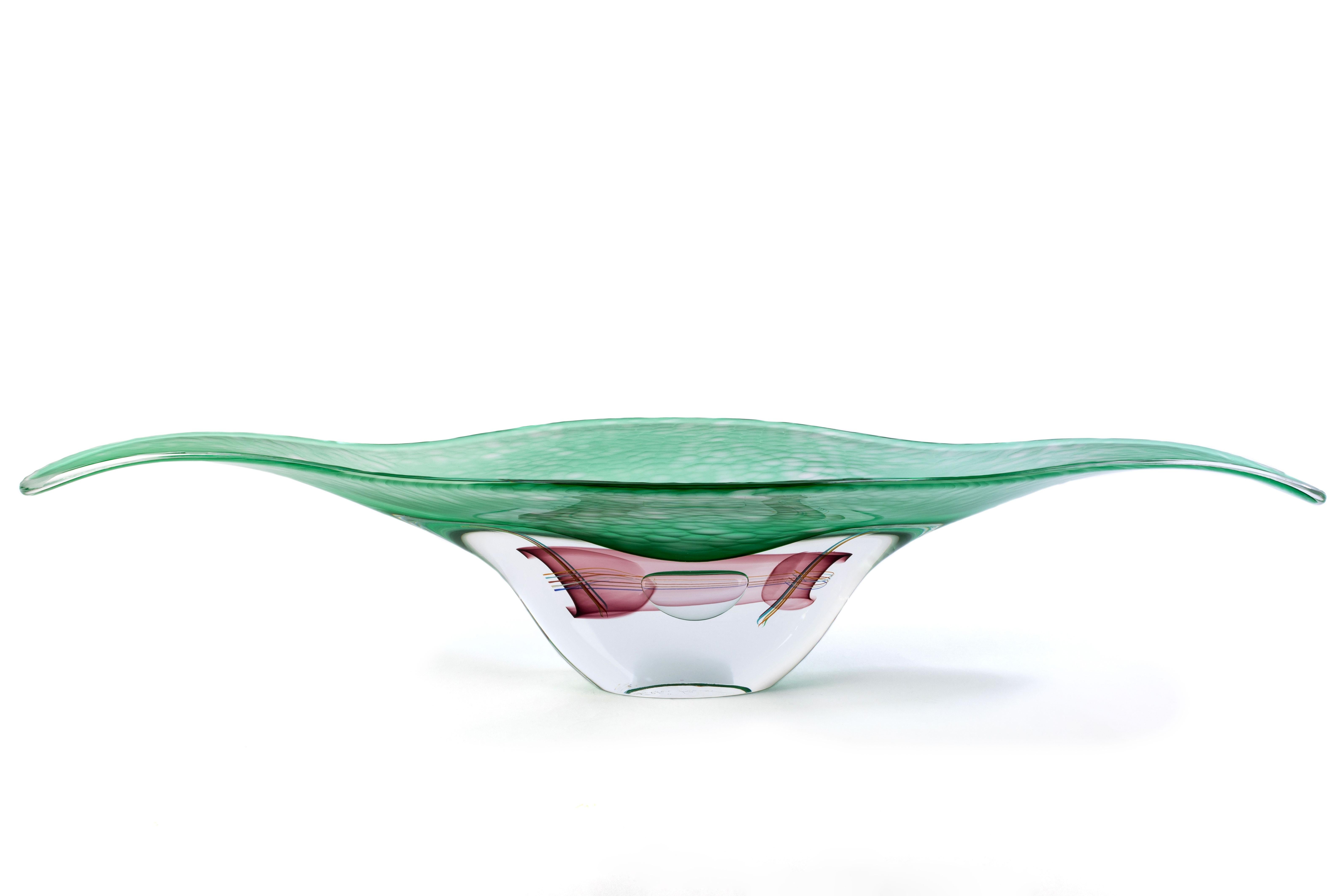 1295 Murano Hand Made Art Glass Limited Edition Sommerso Centerpiece In New Condition In Venice, VE