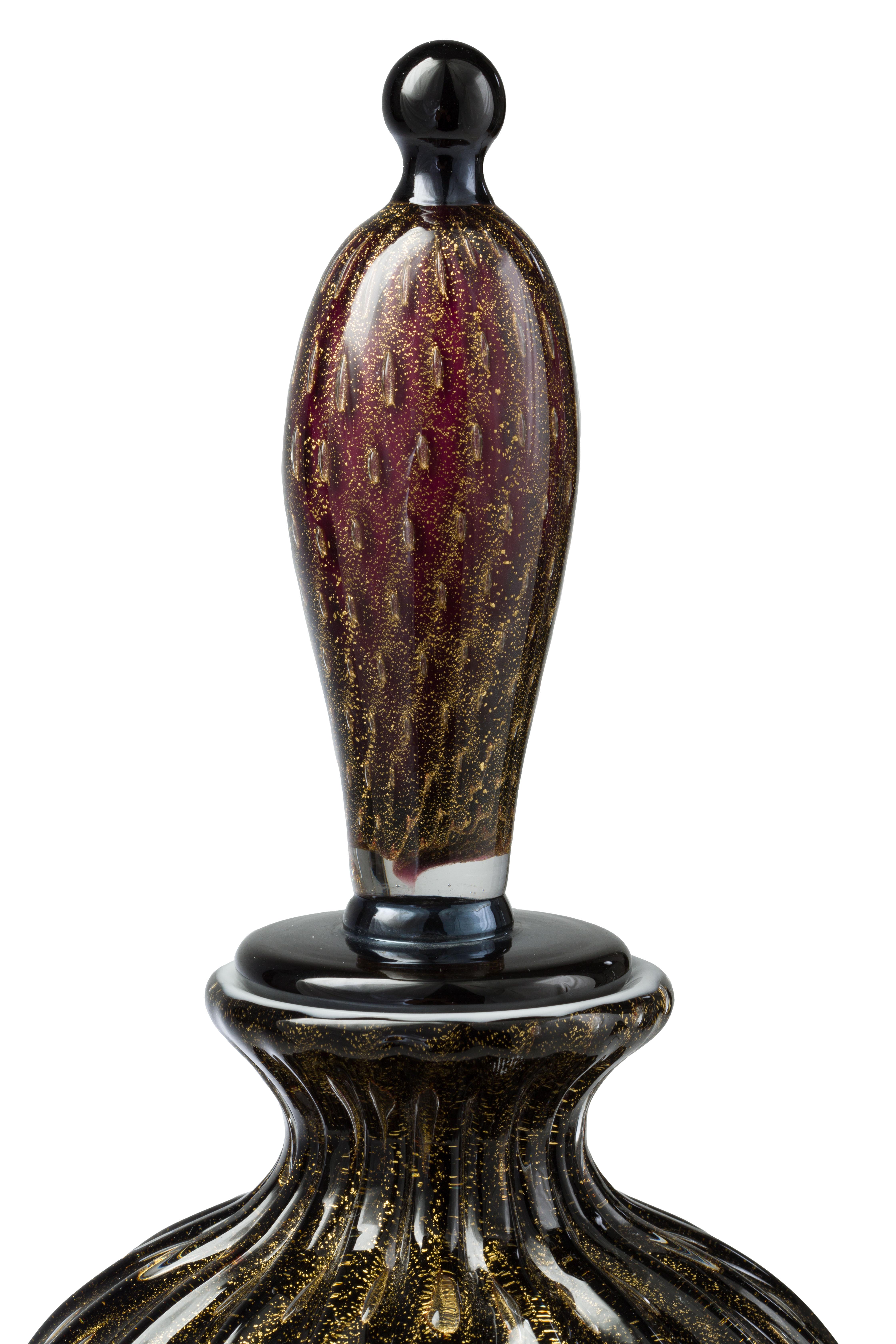 Néo-Renaissance Vase à bouteille « Napoleone à Venezia » en verre d'art de Murano fabriqué à la main, 1295, Ltd en vente
