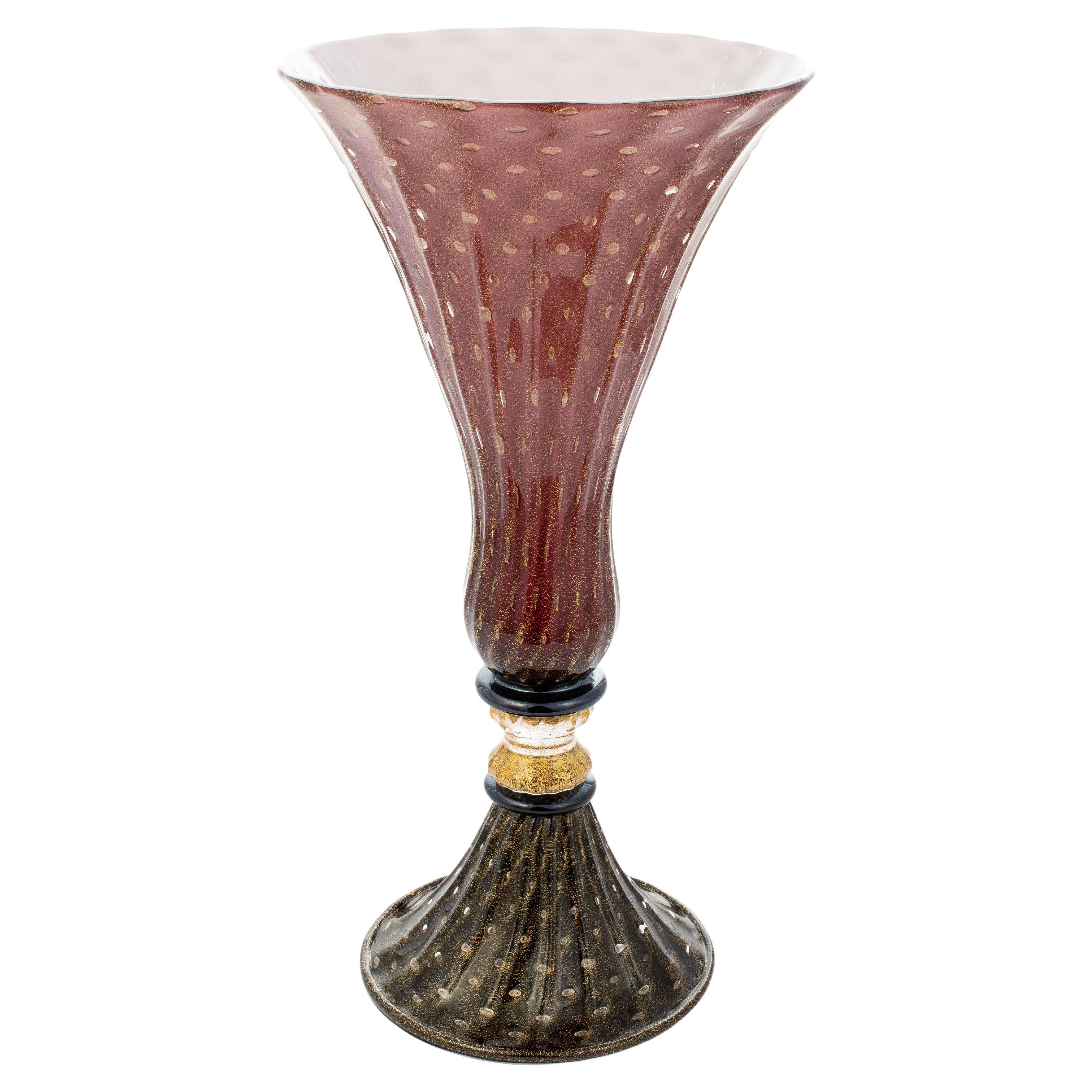 1295 Vase "Napoleon a Venezia" aus Muranoglas, handgefertigt Ltd