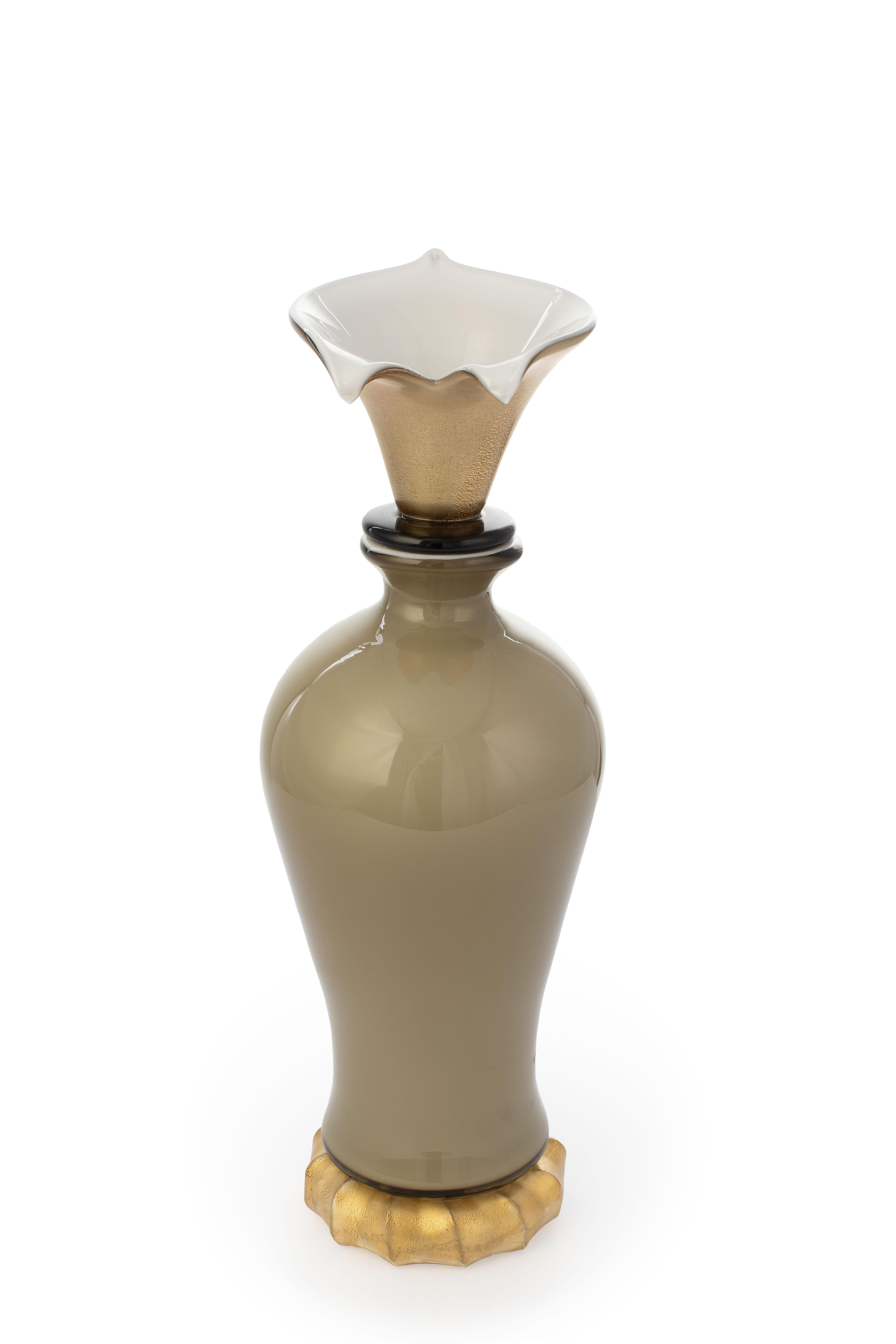 Renaissance Revival 1295 Murano Hand Made Art Glass Venezia Doge Vase / Bottle For Sale