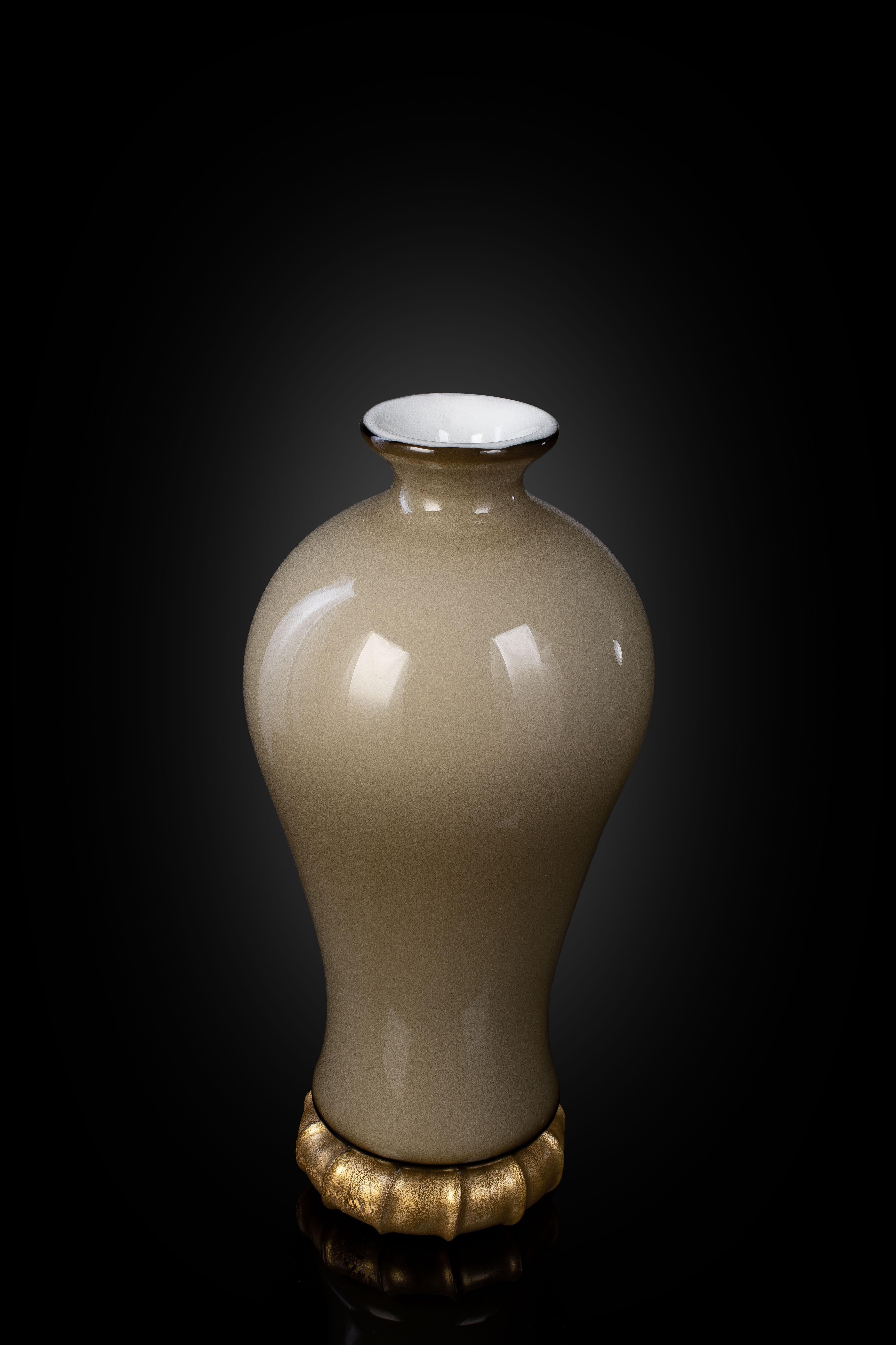 Italian 1295 Murano Hand Made Art Glass Venezia Doge Vase Bottle For Sale