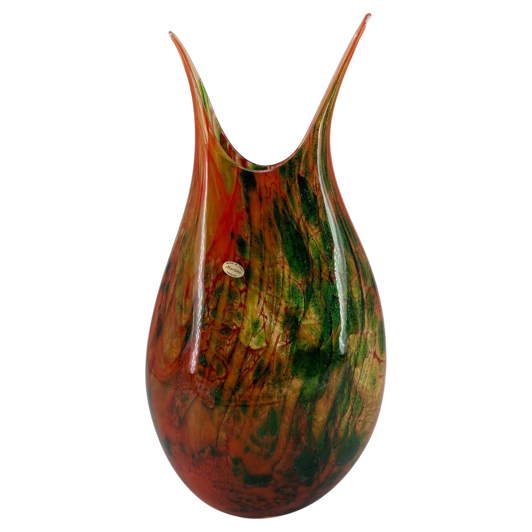 1295 Murano Hand made Avventurina glass Vase For Sale
