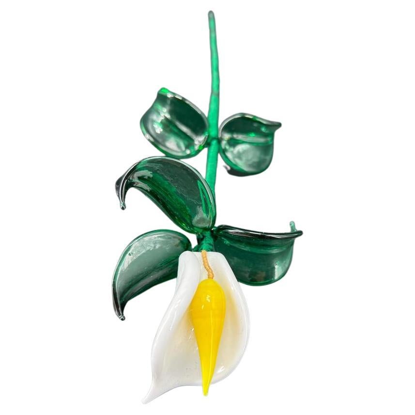 1295 Murano, mundgeblasene Glasblume, Calla im Angebot