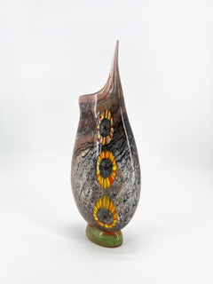 1295 Murano Hand made Calcedonio & Murrine Vase, height 18.9 Inches