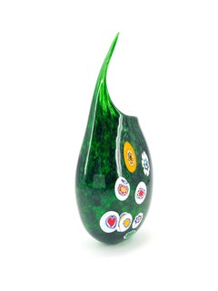1295 Murano Hand made Green Avventurina Murrine Vase