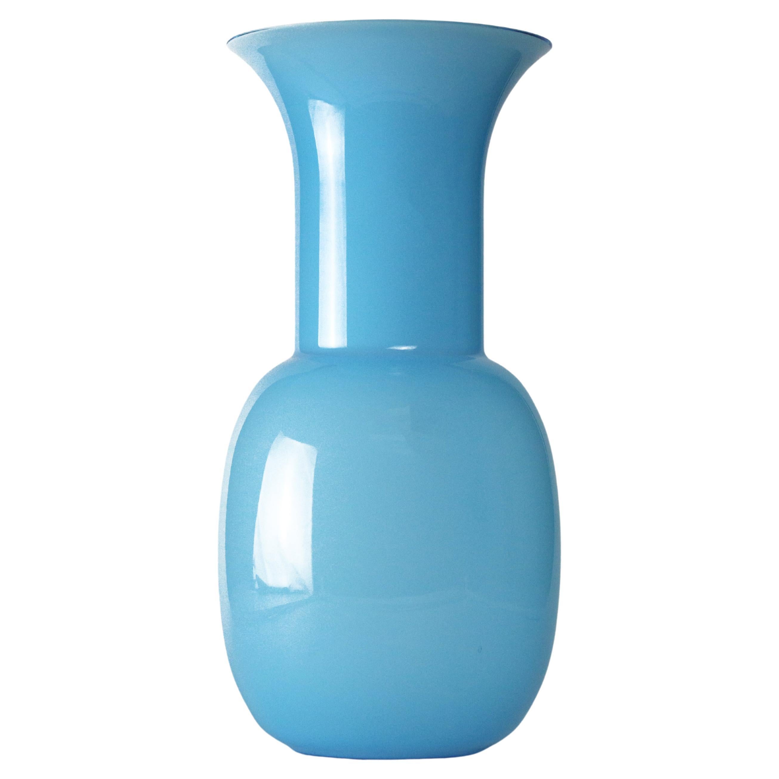 Lovely swedish brutalist vase  sculptural vase turquoiseblue glass vase  11 x 3 12  Sweden