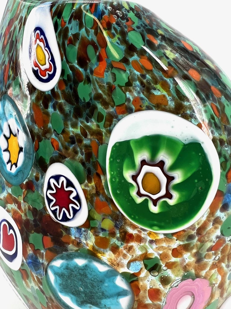 1295 Murano Hand Made Murrine Glass Vase For Sale at 1stDibs