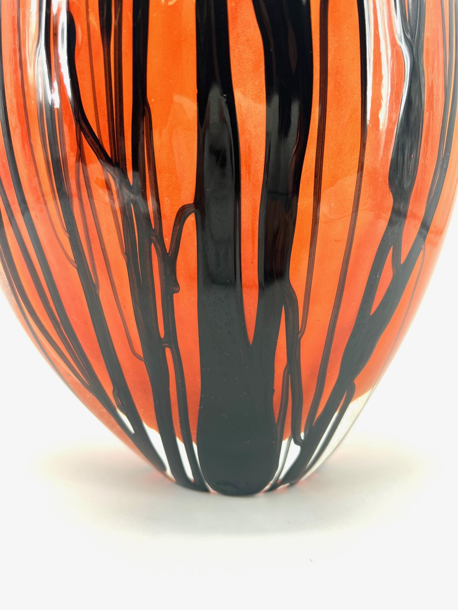 Hand-Crafted 1295 Murano Hand Made Murrine Glass Vase For Sale