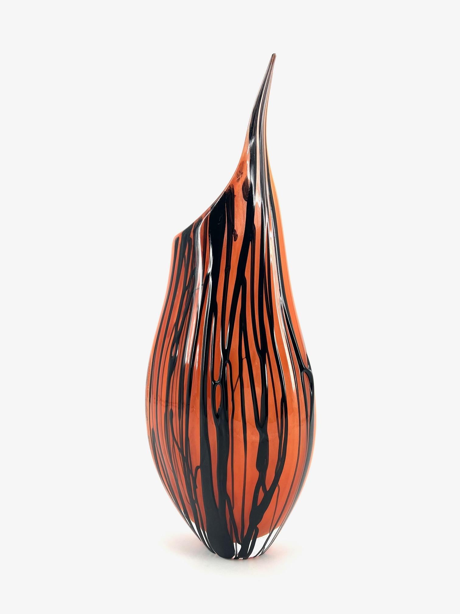 Contemporary 1295 Murano Hand Made Murrine Glass Vase For Sale