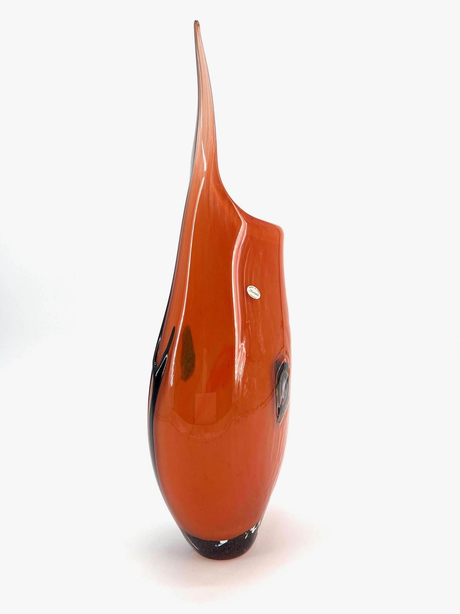 1295 Murano Hand Made Murrine Glass Vase For Sale 2