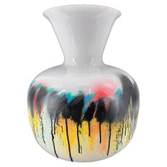 1295 Murano STREET ART Murano Glass Vase, hand made decor street art edition  