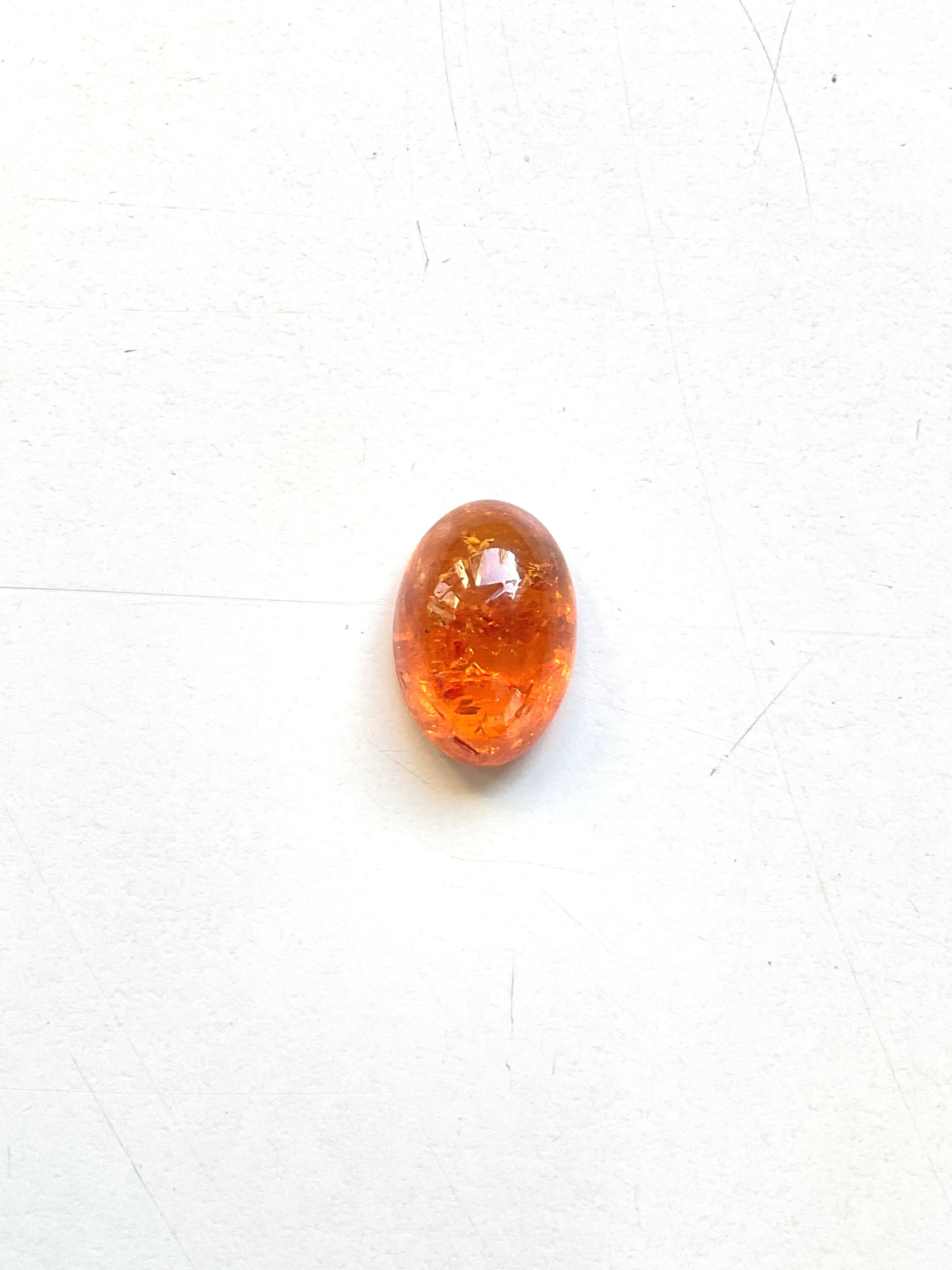 12,96 Carati di Granato Fanta Spessartite Cabochon ovale di qualità superiore Nature in vendita 4