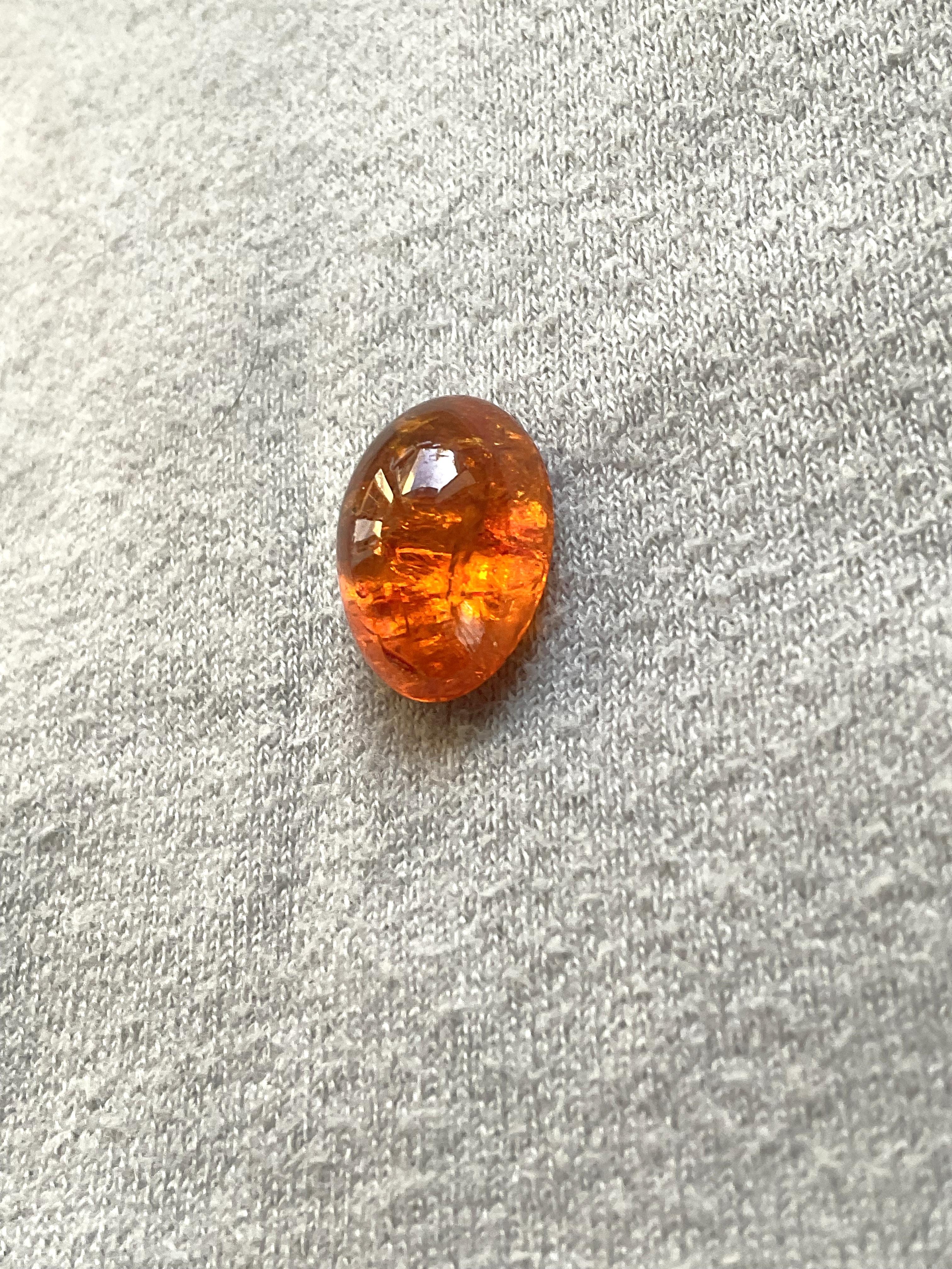 Taglio ovale 12,96 Carati di Granato Fanta Spessartite Cabochon ovale di qualità superiore Nature in vendita