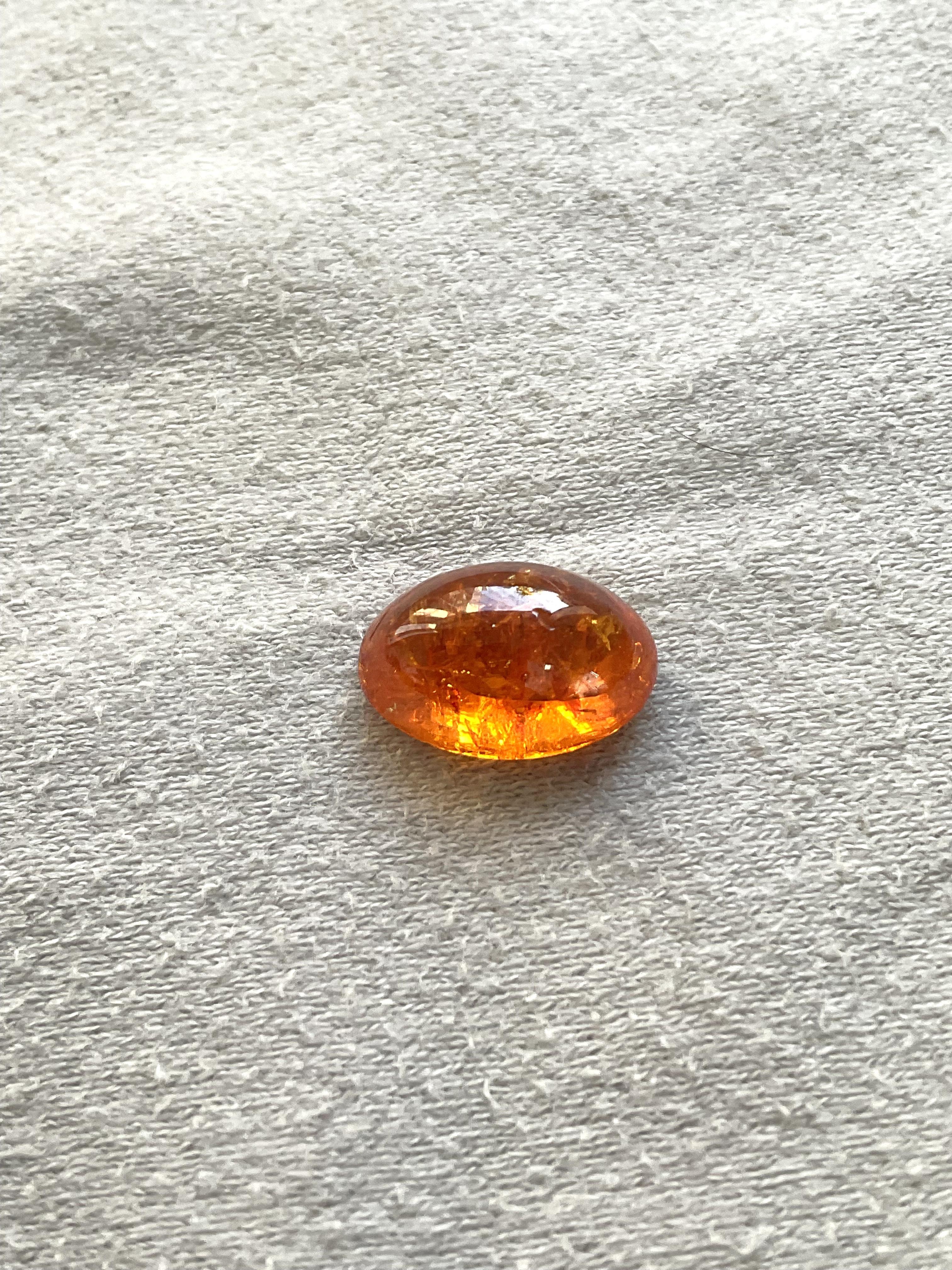 12,96 Carati di Granato Fanta Spessartite Cabochon ovale di qualità superiore Nature In condizioni Nuovo in vendita a Jaipur, RJ