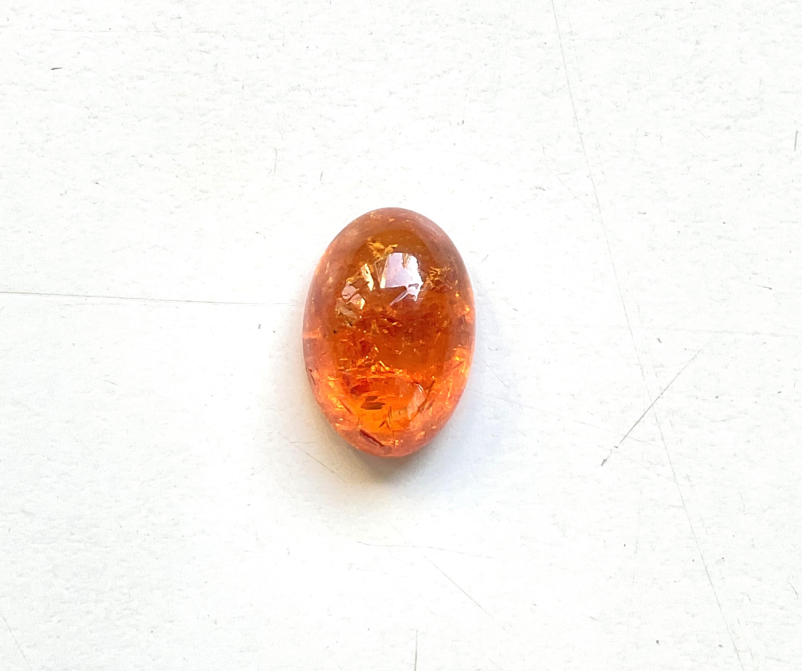 12,96 Carati di Granato Fanta Spessartite Cabochon ovale di qualità superiore Nature in vendita 3