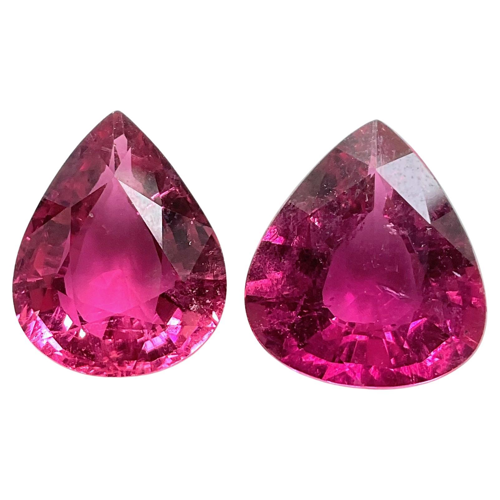 12.97 Carats Rubellite Tourmaline Pear Cut stone For Jewelry Natural gemstone