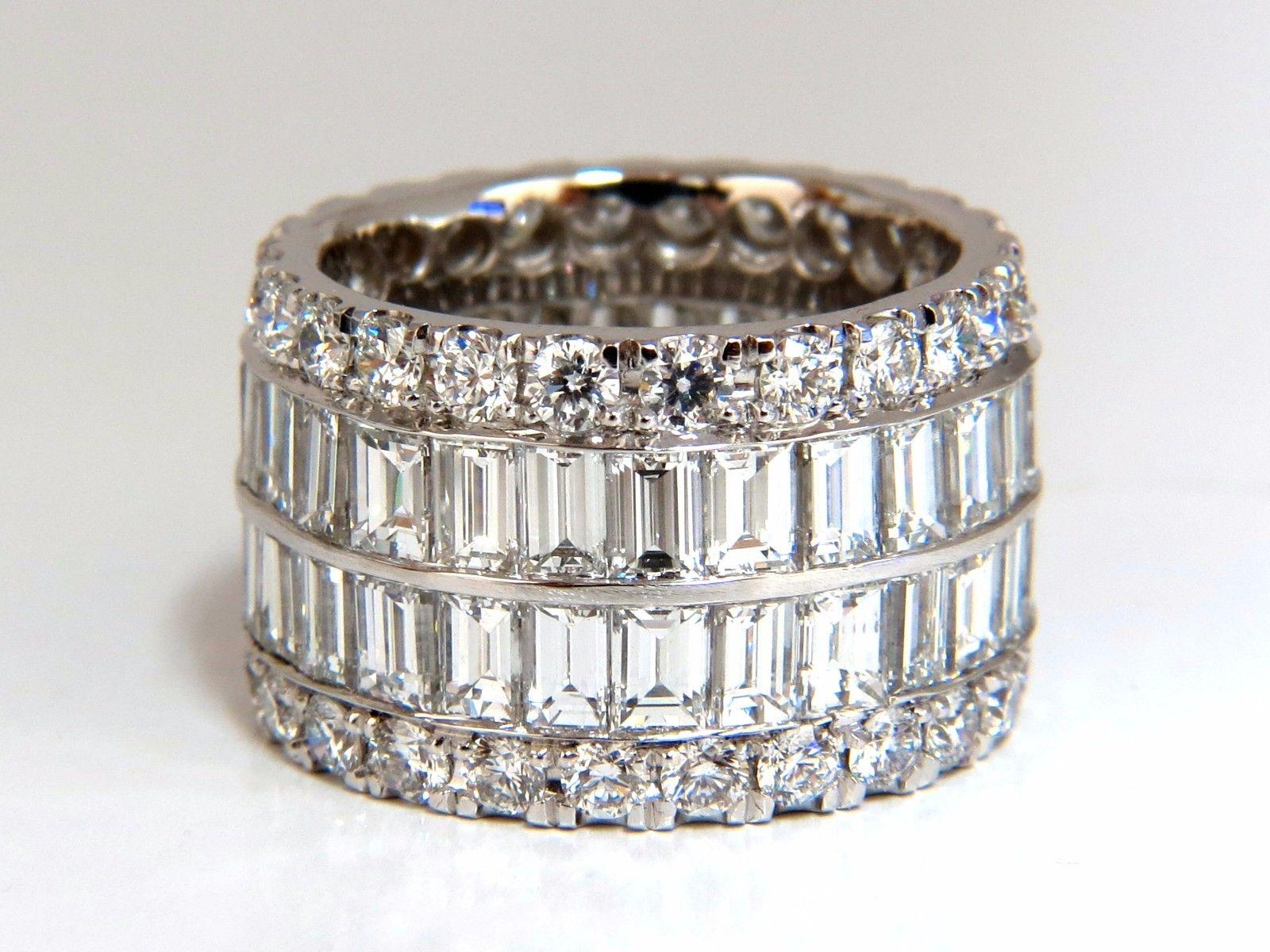 12.98 Carat Natural Diamonds Eternity Ring E/Vs Revolver Grand 18 Karat Sandwich In New Condition In New York, NY