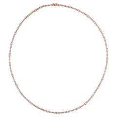 12,98 Carati SI/H Diamante Taglio Principessa 22 Pollici Collana a catena in oro rosa 14k