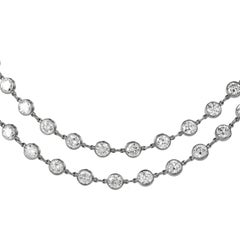 12.98cts Diamond by the Yard Platinum Chain Necklace
