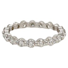 1.29 Carat Shared Ball Prong Diamond Eternity Band in 14K White Gold