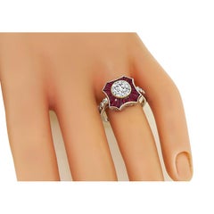 1.29ct Diamond 1.00ct Ruby Engagement Ring